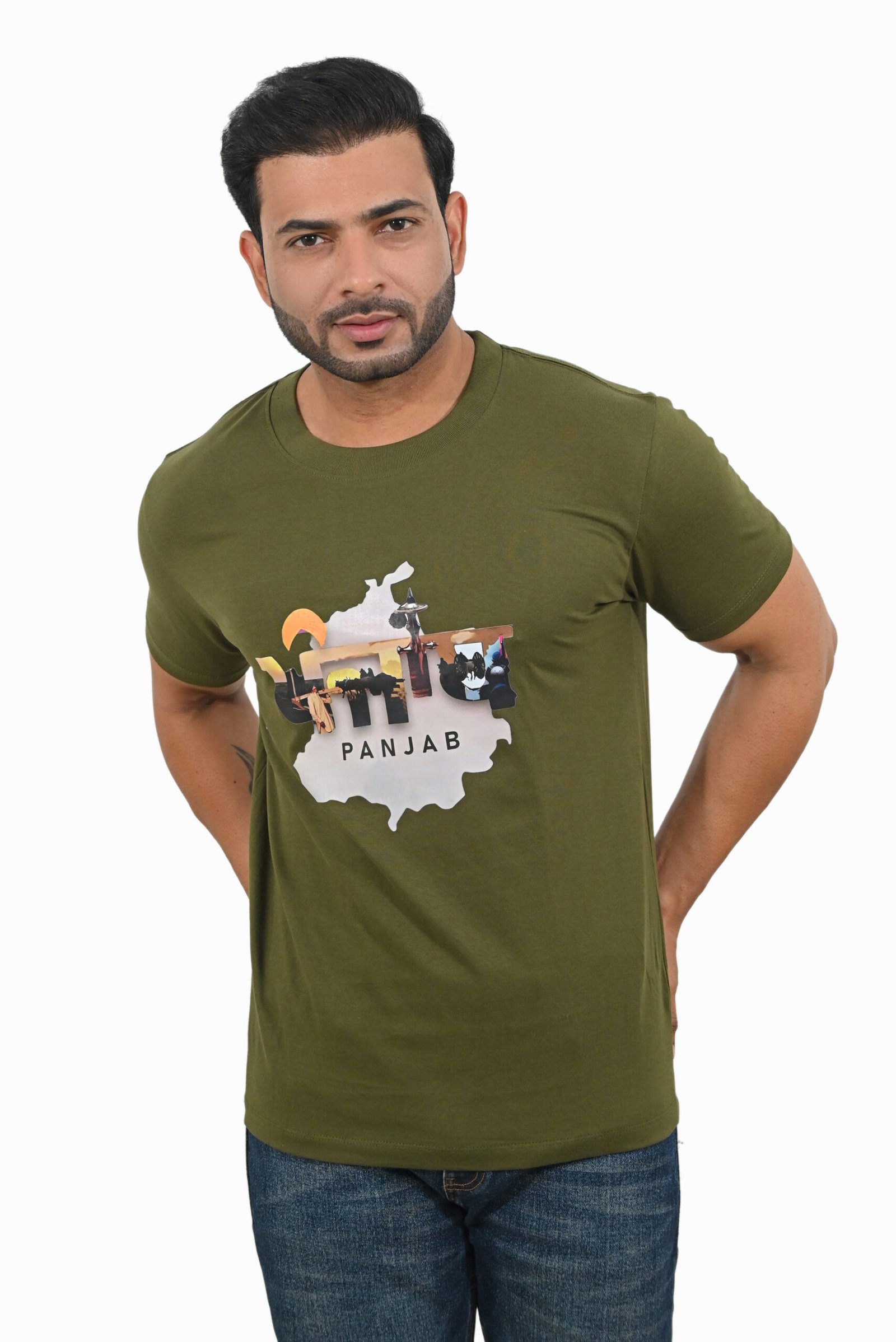 Panjab Olive Green T Shirt - Image 2