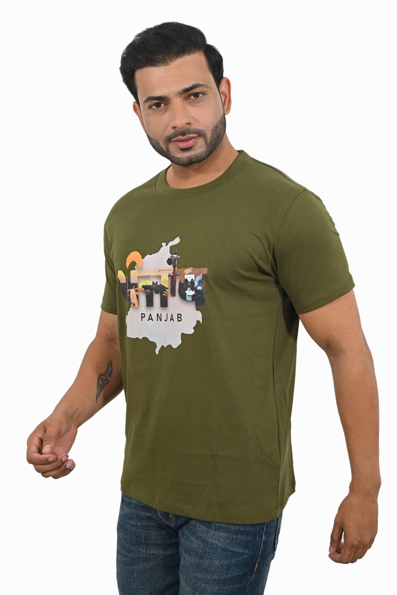 Panjab Olive Green T Shirt - Image 3