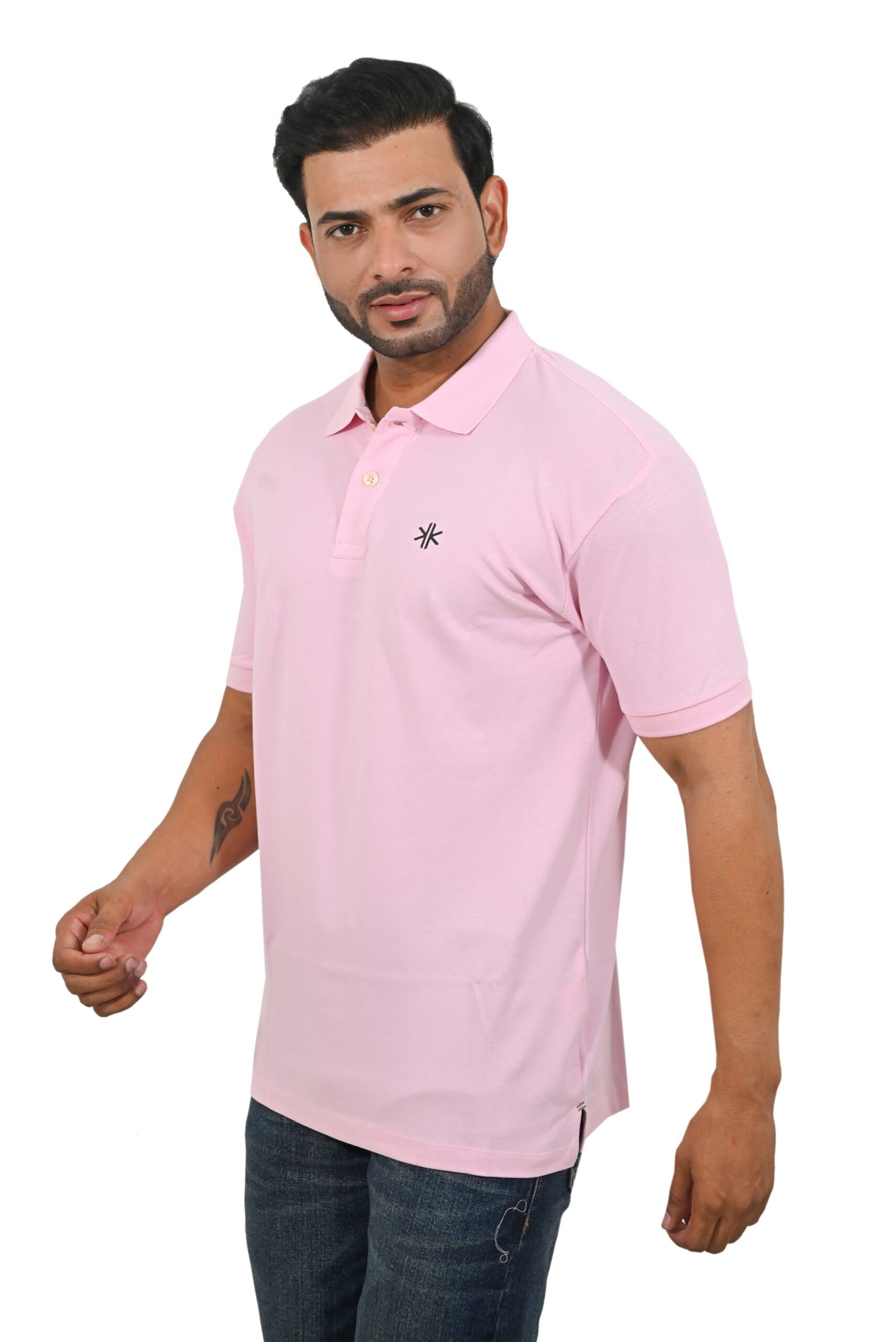 Men's Pink Polo T-Shirt - Image 4