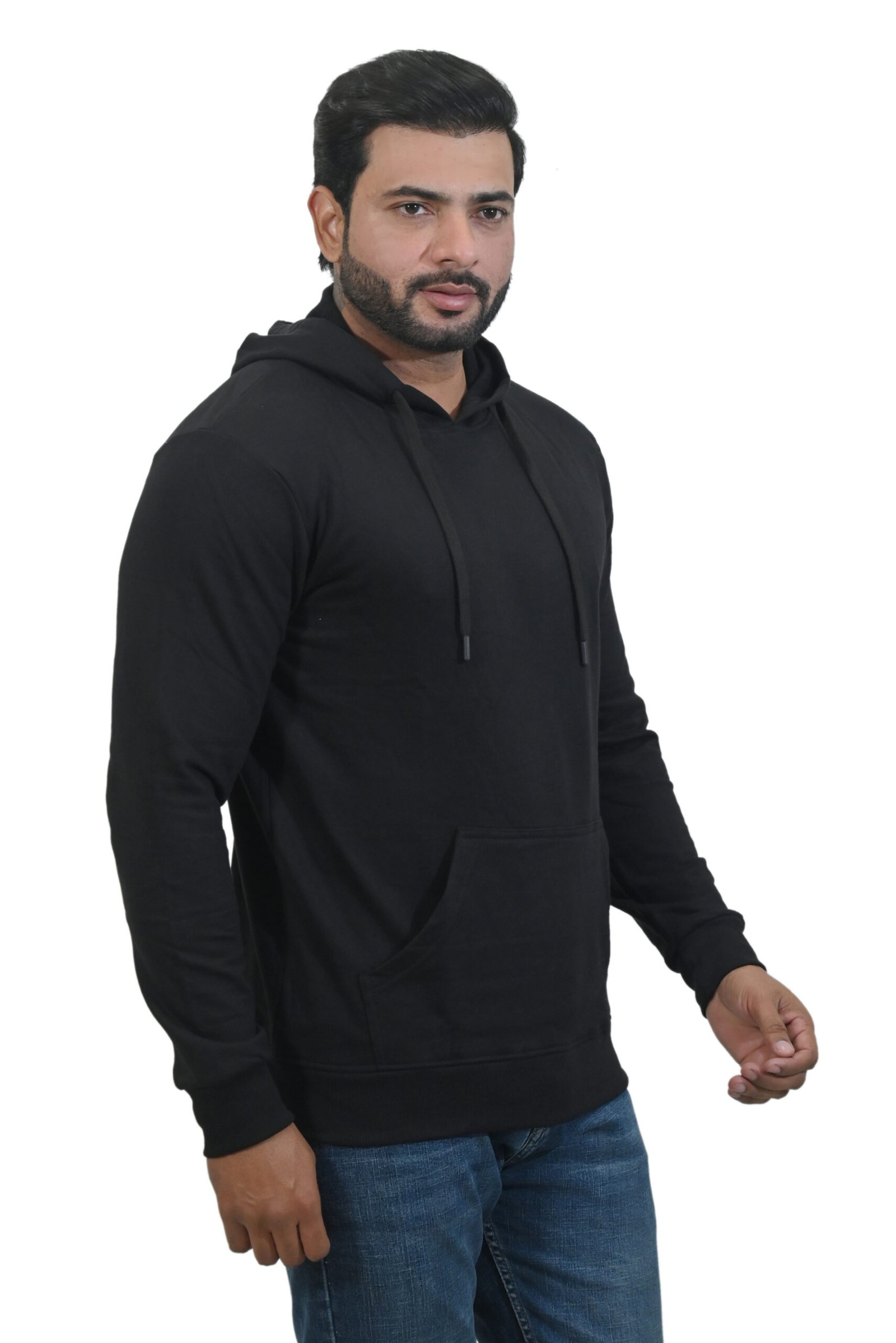 Mens Hoodie Black - Image 3
