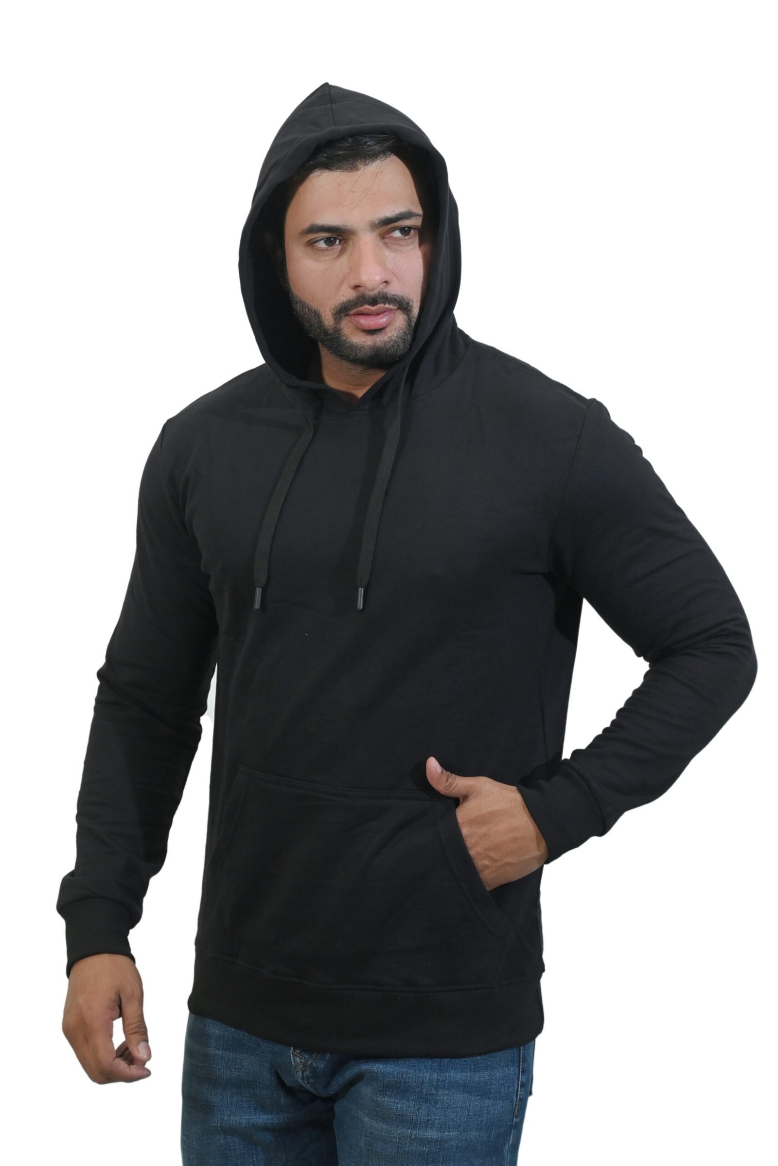 Mens Hoodie Black - Image 4