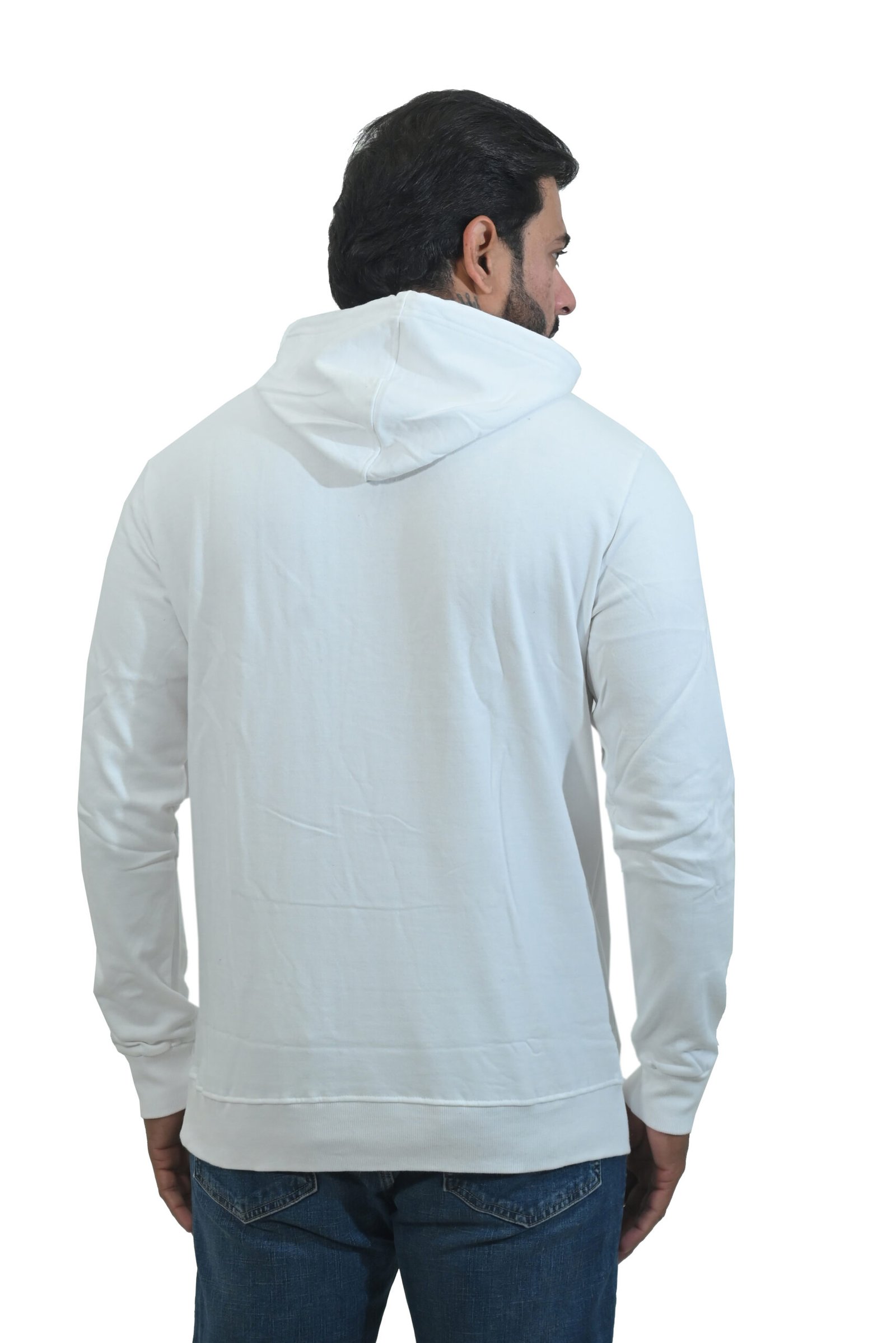 Mens Hoodie White - Image 4