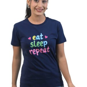 Eat Sleep Repeat T Shirt (Navy Blue)