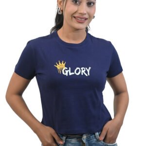 Glory Navy Blue Crop Top