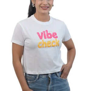 Vibe Check Crop Top White